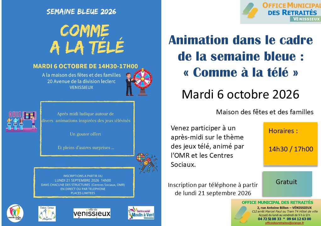 Affiche comme à la télé semaine bleue 6 oct