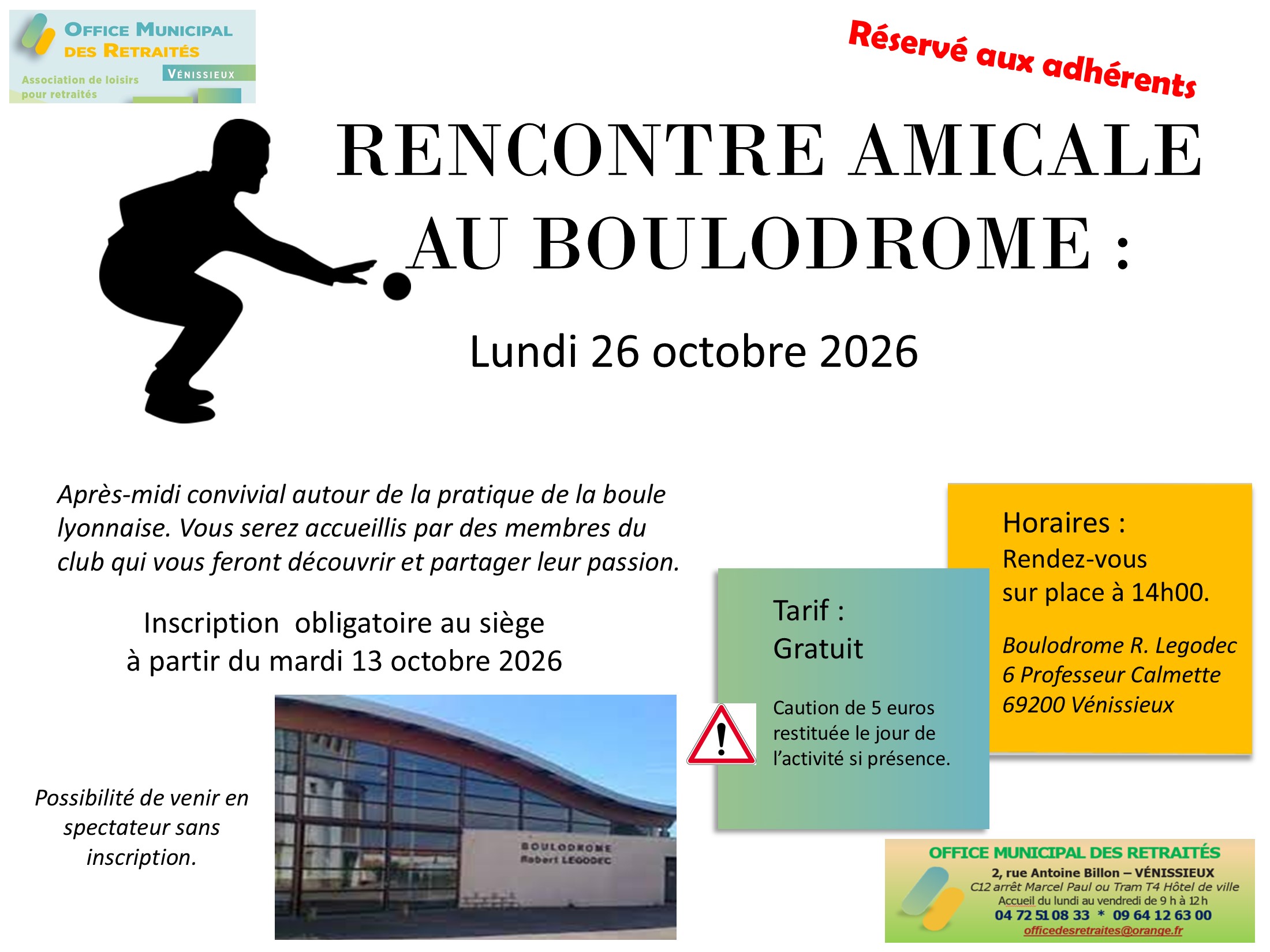 Affiche boulodrome 26 octobre