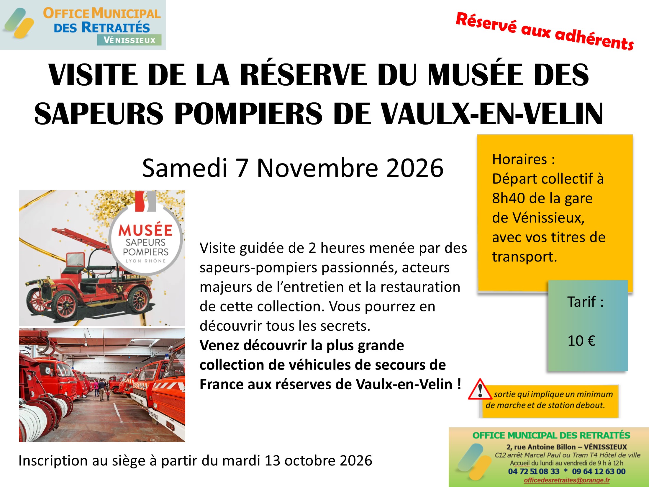 Affiche réserve pompiers 6 novembre